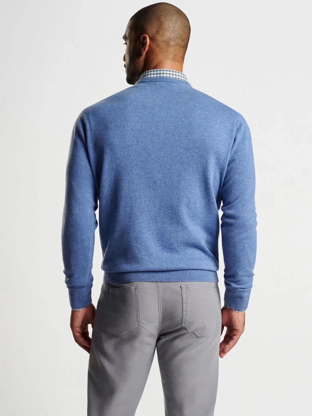 Peter Millar Men's Crewneck Cashmere/Cotton Sweater in Sky Blue